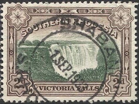 SOUTHERN RHODESIA 1932 Sc 31 2d Used VF Victoria Falls, SHABANI postmark/cancel