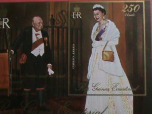 EQUATORIAL GUINEA-1953 WINSTON CHURCHILL AT QUEEN CORONATION MNH-IMPERF S/S