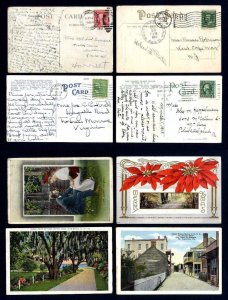 Lot of 4 used Picture Post Cards from various States and locations - Lot # 13