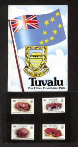 Tuvalu Postage Stamp, #348-351 Presentation Pack Mint NH, 1986 Crabs