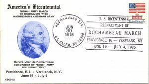 US BICENTENNIAL REENACTMENT OF ROCHAMBEAU MARCH AT NO. SALEM, NEW YORK