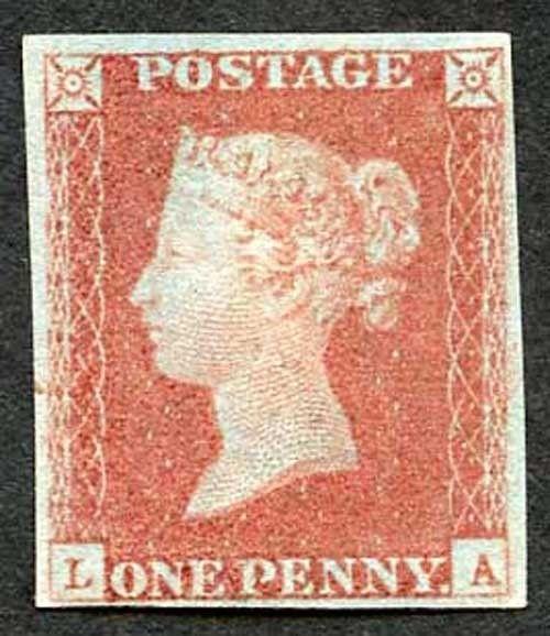 1841 Penny Red (LA) Plate 86 Original Gum Very Fine Four Margins