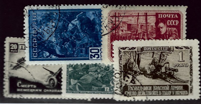 Russia SC#867-870, 872 Used F-VF hr...Worth a close look!!