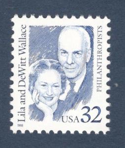 2936 Lila & DeWitt Wallace US Single Mint/nh Free Shipping