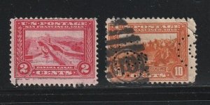 United States 398, 400A MNG & U Panama-Pacific Exposition, 400A Perfin