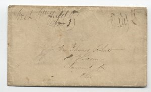 1850s West Williamsfield Ohio manuscript stampless cover [h.1930]