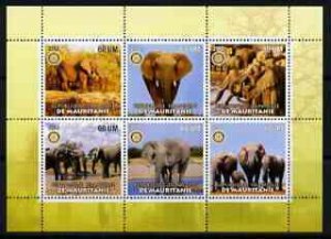 MAURITANIA - 2002 - Elephants #1 - Perf 6v Sheet - M N H - Private Issue