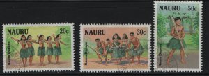 NAURU 331-333 USED  TRIBAL DANCES SET 1987