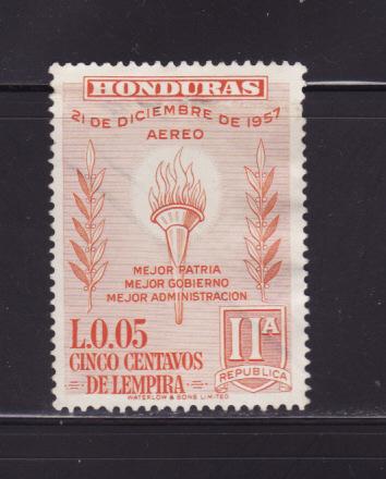 Honduras C304 U Torch and Olive Branch (B)