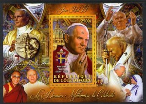 IVORY COAST - 2013 - Pope John Paul II - Perf De Luxe Sheet - MNH -Private Issue