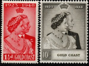 GOLD COAST SG147/8 1948 SILVER WEDDING MNH