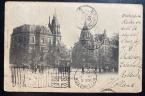 1901 Rotterdam Netherlands RPPC Postcard Cover To Palmerston New Zealand