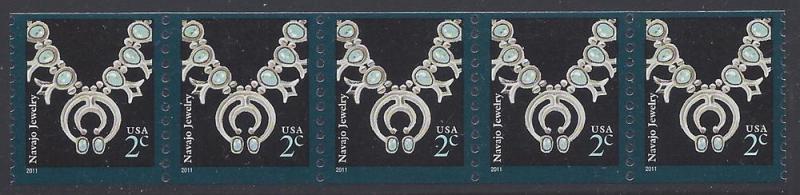 #3758b 2c Navajo Necklace Coil Strip/5 2011 Mint NH