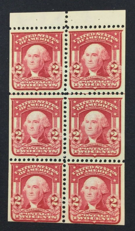 MOMEN: US STAMPS #319p BOOKLET PANE MINT OG NH LOT #49170