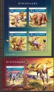 Solomon Islands 2015 Dinosaurs I sheet +S/S MNH