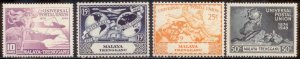 Malaya Trengganu 1949 SC# 49-52 MLH-OG E28