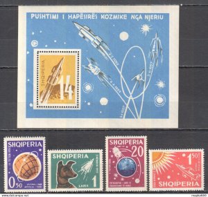 Ss0907 1962 Albania Space Launches 1957-1959 Michel #663-67 73 Euro Mnh