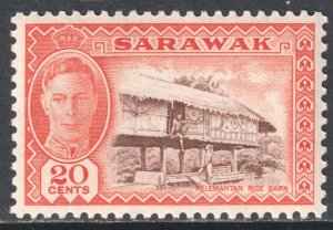 Sarawak Scott 189 - SG180, 1950 George VI 20c MH*