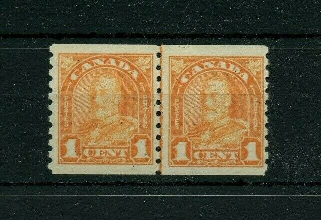 #178 Arch issue LINE coil pair  VF MNH ---  $140 Canada mint