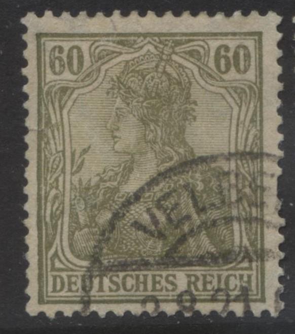 GERMANY -Scott 126 - Germania Definitive - 1920 -FU Single 60pf Ol.Green Stamp1