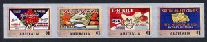 Australia SG4586a Nostalgic Fruit Labels self-adhesive strip of 4 from roll U/M