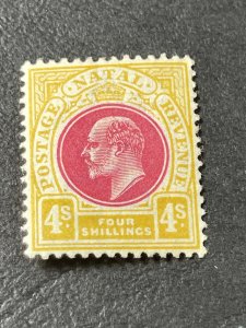 NATAL # 93--MINT/HINGED--SINGLE--YELLOW & DEEP ROSE-----1902-03