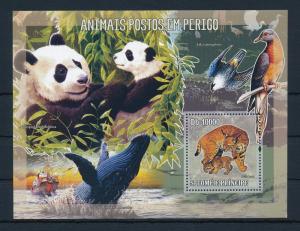 [34612] Sao Tome & Principe 2006 Endangered animals Lynx Panda Whale MNH Sheet