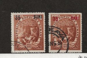 ROMANIA Sc 863+863a USED issue of 1952