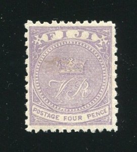 Fiji 42 4p Queen Victoria Stamp Mint Hinged 1890