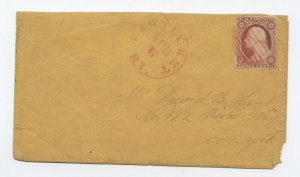 1850s pawtucket RI cover red CDS #11A [h.4681]