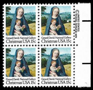 PCBstamps   US #1939 ZB 80c(4x(20c))Christmas-Madonna, MNH, (CW-4)