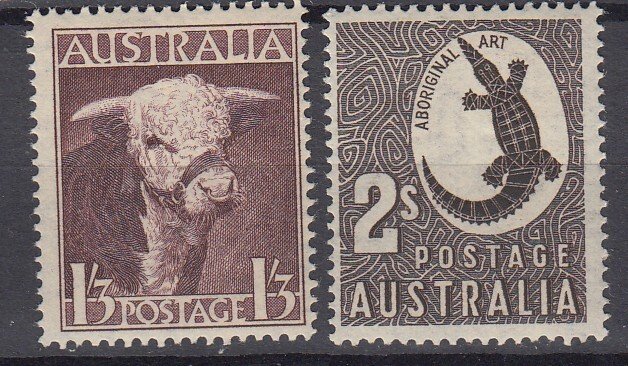 J39637, JL stamps,1948 australia set mh #211-2 animals | Australia