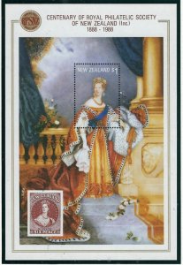 New Zealand 889 MNH 1988 Queen Victoria souvenir sheet (an1471)