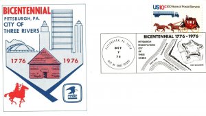 AMERICAN BICENTENNIAL EVENT CACHET COVER AT CITY OF THREE RIVERS PITTSBURGH PA