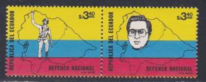 Ecuador # 1011a, National Defense, NH Pair, Folded, 1/2 Cat.