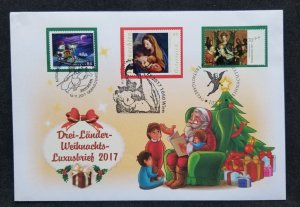 Germany Austria Switzerland Joint Issue Christmas 2017 (joint FDC *diff PMK Rare