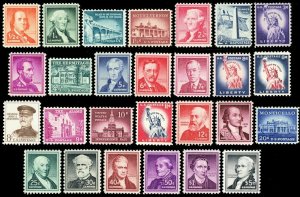 Liberty Issue of 1954-68 Complete Mint NH Set of 27 Stamps Scott 1030-1053