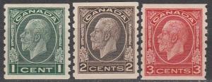 Canada #205-7  MNH  CV $95.00  (A8640)