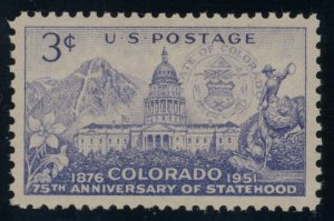 US Stamp #1001 Colorado Statehood 3c - PSE Cert - GEM 100 - MNH - SMQ $185.00