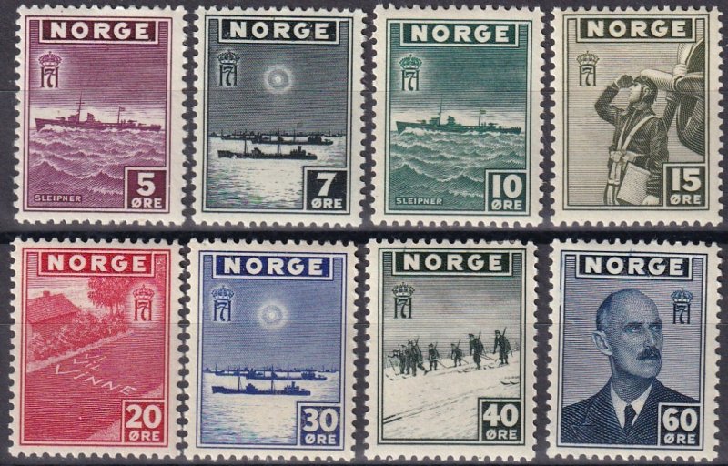 Norway #259-65  F-VF Unused CV $3.30 (Z4569)