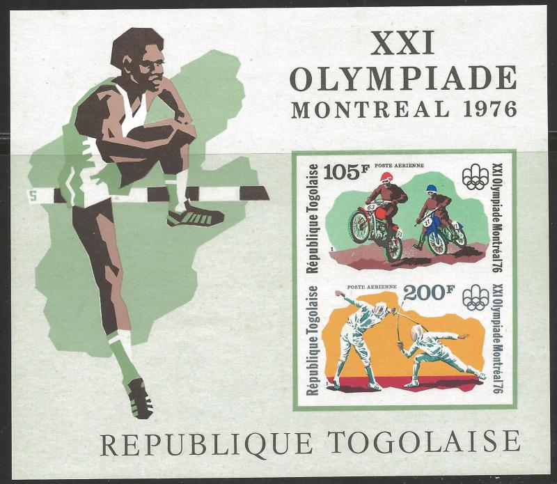 TOGO -1976 XXIth MINT NH SHEET (Reg. + Imperf +Over) OLYMPIADE MONTREAL / SPORTS