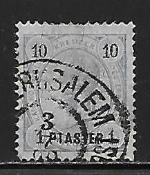 Austrian Offices in the Turkish Empire 23 1pi on 10kr Franz Josef Used (z4)