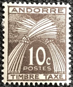 French Andorra *MXLH* #J32 Wheat Sheaves Timbre Tax SCV $1.60 L32