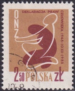 Poland 1958 Sc 833 Signing Universal Declaration of Human Rights 10 Yrs Stamp U