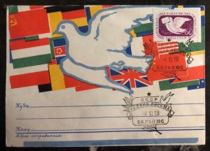 1958 Vilnius Lithuania Russia USSR cover Peace Issue Mail