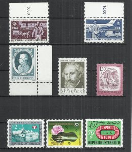 AUSTRIA - LOT OF 8 DIFFERENT - MNH MINT AND MLH MINT LIGHTLY H