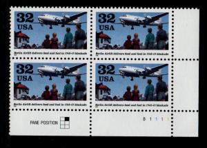 ALLY'S STAMPS US Plate Block Scott #3211 32c Berlin Airlift  [4] - MNH-F/VF STK