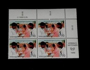 U.N. 1988, VIENNA #83, INTL. VOLUNTEERS DAY, INSC. BLK/4, NICE! LQQK!