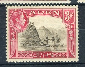 ADEN; 1938 early GVI issue Mint hinged 3a. value