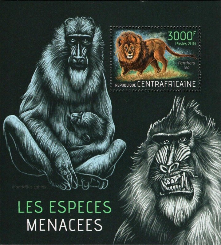 Endangered Animals Stamp Mandrillus Sphinx S/S MNH #4325 / Bl.1078